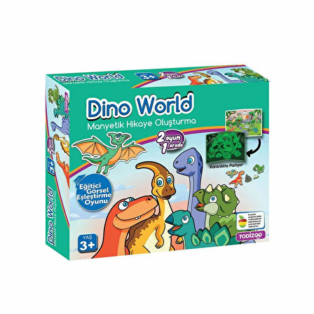 Eğlenceli Oyuncak 83915 Dino World Manyetik Hikaye Oluşturma Kız Erkek Çocuk Eğitici Eğitici Oyunc