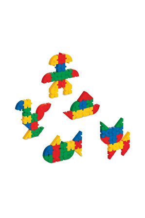 Kız Çocuk Oyuncak Erkek Çocuk Oyuncak 03142 Smart Blok 80 Parça -Dede Eğitici Oyuncaklar