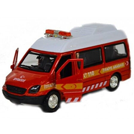 Eğitici Oyuncak Çek Bırak Metal Sesli Ve Işıklı İtfaiye Minibüsü Kız Erkek Çocuk Eğitici Eğitici