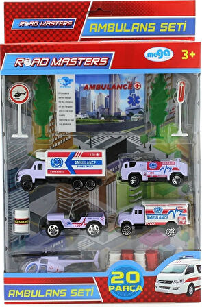 Eğitici Oyuncak Helikopterli Metal Ambulans Seti Jp9105 Kız Erkek Çocuk Eğiticil