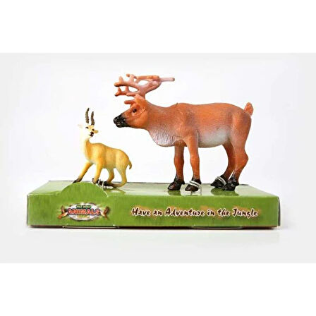 Eğitici Oyuncak Ren Geyiği ve Ceylan Model Hayvan Kız Erkek Çocuk Eğitici