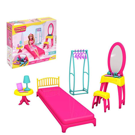 Kız Erkek Çocuk Oyuncak Dede, Linda'nın Yatak Odası Oyun Seti Kız Erkek Çocuk Eğitici