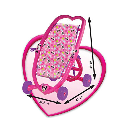 Kız Erkek Çocuk Oyuncak 01961 Dede, Minnie Mouse Kalpli Puset Kız Erkek Çocuk Eğitici