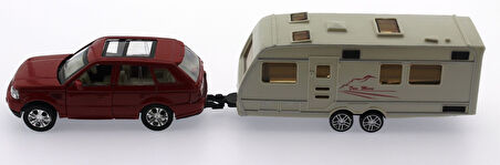 Eğlenceli Oyuncak Kırmızı Metal Araçlı Karavan Mk1021 Kız Erkek Çocuk Eğitici