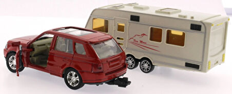 Eğlenceli Oyuncak Kırmızı Metal Araçlı Karavan Mk1021 Kız Erkek Çocuk Eğitici