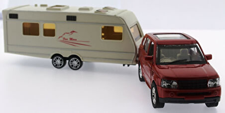 Eğlenceli Oyuncak Kırmızı Metal Araçlı Karavan Mk1021 Kız Erkek Çocuk Eğitici