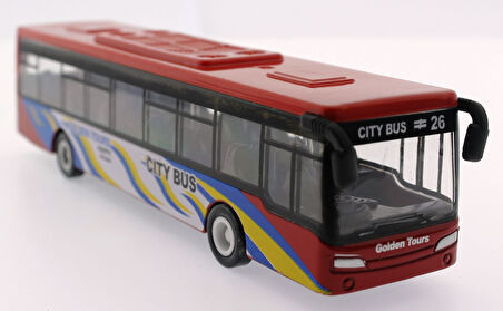 Kız Erkek Çocuk Oyuncak Kırmızı Metal Otobüs 632-27 Kız Erkek Çocuk Eğitici