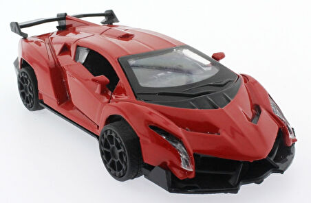 Eğitici Oyuncak Çek Bırak Kırmızı Metal Spor Araba Sl6607B Kız Erkek Çocuk Eğitici Eğitici Oyunc