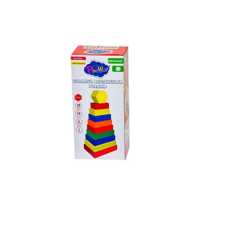 Eğlenceli Oyuncak ONY-393 Ahşap Dikdörtgen Renkli Kule - Onyıl Oyuncak Kız Erkek Çocuk Eğitici Eği