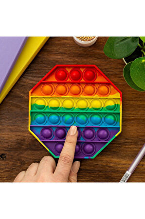 Eğitici Öğretici Çocuk Oyuncaklar Silikon Popit Altıgen Oyuncak Duyusal