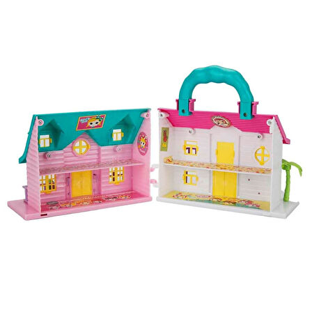 Eğlenceli Oyuncak 2079 Sunman, 2 Katlı Büyük Ev Oyun Seti Villa Kız Erkek Çocuk Eğitici Eğitici Oy