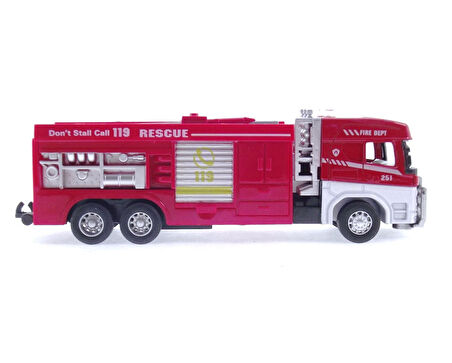 Eğitici Oyuncak Die Cast Model Çek Bırak Merdivenli İtfaiye Kamyonu Kız Erkek Çocuk Eğitici Eğit