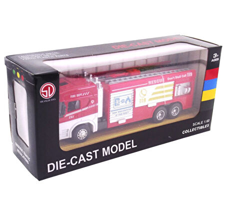 Eğitici Oyuncak Die Cast Model Çek Bırak Merdivenli İtfaiye Kamyonu Kız Erkek Çocuk Eğitici Eğit