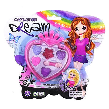 Öğretici Oyuncak Kalp Kutulu Mini Makyaj Seti Kız Erkek Çocuk Eğitici