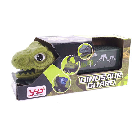 Eğlenceli Oyuncak Sürtmeli T-Rex Kafalı Mini Konteynır Tır Kız Erkek Çocuk Eğitici