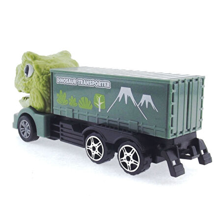 Eğlenceli Oyuncak Sürtmeli T-Rex Kafalı Mini Konteynır Tır Kız Erkek Çocuk Eğitici