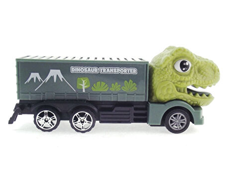 Eğlenceli Oyuncak Sürtmeli T-Rex Kafalı Mini Konteynır Tır Kız Erkek Çocuk Eğitici