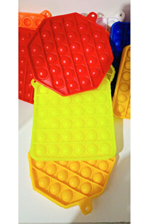 Eğitici Öğretici Çocuk Oyuncaklar 2'li Pop It Kare-sekizgen Duyusal Oyuncak Zihinsel Gelişim Stres P