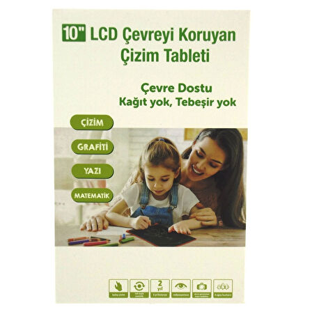 Öğretici Oyuncak 10 Inch LCD Pembe Yazı Tahtası Kız Erkek Çocuk Eğitici