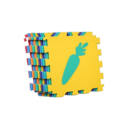 Eğlenceli Oyuncak Toru Yer Matı Meyve Sebze 9adet Ebat 33x33cm - Kalınlık 0.75cm Kız Erkek Çocuk Eğitici Öğretici Oyun