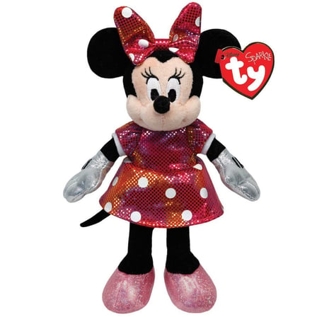 Kız Erkek Çocuk Oyuncak TY Sparkle Sesli Peluş Minnie Mouse Rainbow 21cm Kız Erkek Çocuk Eğitici Eğitici
