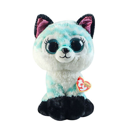 Kız Erkek Çocuk Oyuncak TY Beanie Boos Mavi Şevron Desenli Peluş Tilki Atlas 17cm Kız Erkek Çocuk Eğiticila