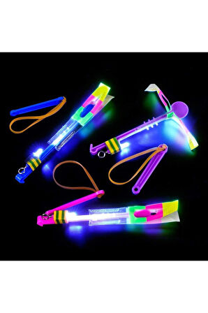 Eğitici Öğretici Çocuk Oyuncaklar Işıklı Sapan Roket Helikopter Işıklı Uçan Oyuncak Parti Hediyesi 1