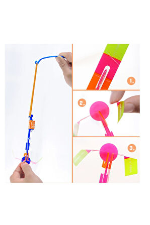 Eğitici Öğretici Çocuk Oyuncaklar Işıklı Sapan Roket Helikopter Işıklı Uçan Oyuncak Parti Hediyesi 1