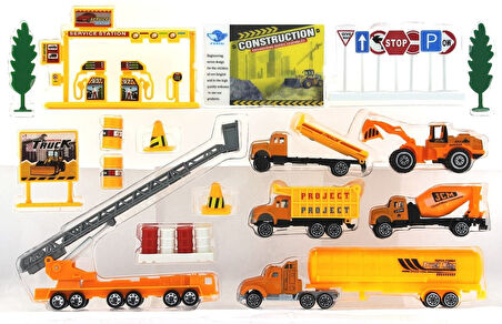 Öğretici Oyuncak Tankerli Metal Kamyon Seti Kız Erkek Çocuk Eğitici