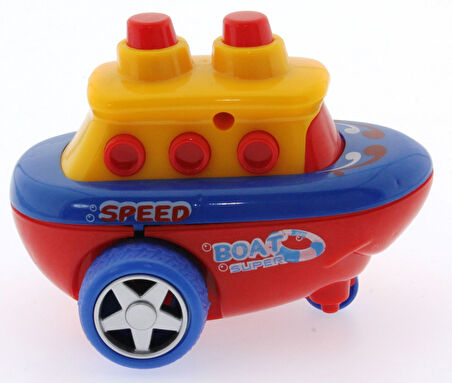 Eğlenceli Oyuncak Sürtmeli Kırılmaz Kırmızı Hızlı Gemi Kız Erkek Çocuk Eğitici