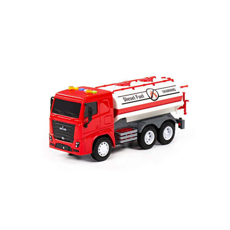 Eğlenceli Oyuncak 96296 CİTY-2 Sürtmeli V2 Tanker Işıklı ve Sesli Kırmızı Kabin Kutuda - Polesie Kız Erkek Çocuk Oyunc