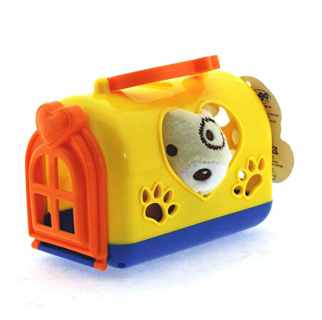 Kız Erkek Çocuk Oyuncak Taşıma Çantalı Peluş Sarı Yavru Köpek Kız Erkek Çocuk Eğitici