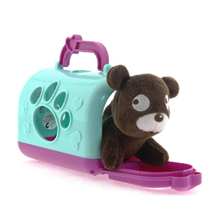 Eğitici Oyuncak Taşıma Çantalı Peluş Kahverengi Yavru Köpek Kız Erkek Çocuk Eğitici Eğitici Oyun