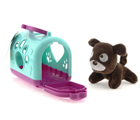 Eğitici Oyuncak Taşıma Çantalı Peluş Kahverengi Yavru Köpek Kız Erkek Çocuk Eğitici Eğitici Oyun