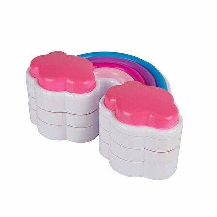 Kız Erkek Çocuk Oyuncak 2601 SUN-RST-PRP-Güzellik Set Makyaj Gökkuşağı Şekilli 3 Katmanlı Kız Erkek Çocuk Eğitici Öğretici O