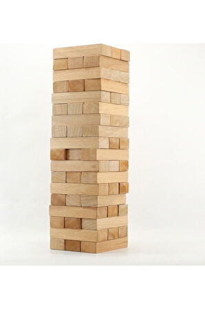 Eğitici Öğretici Çocuk Oyuncaklar Hece 54 Parça Ahşap Jenga Denge Oyunu + Uno Kart Oyunu + Unox Flip