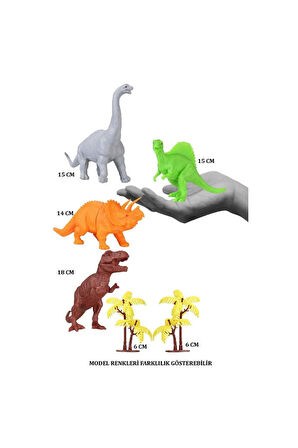Kız Çocuk Oyuncak Erkek Çocuk Oyuncak 713 Toy Play 6 Parça Dinozor Figür Seti 14-18cm Eğitici Oyunca