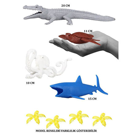 Eğlenceli Oyuncak 720 Toy Play 6 Parça Deniz Canlıları Figür Seti 10-20cm - 1adet stokta olan gönderilir Kız Erkek Çoc