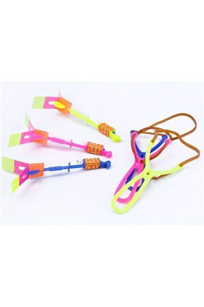 Eğitici Öğretici Çocuk Oyuncaklar Led Işıklı Eğlenceli Lastikli Uçan Sapan Fırıldak - Parlayan Fırla