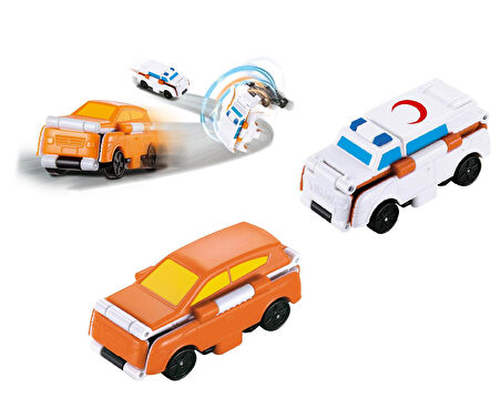 Öğretici Oyuncak Transracers Dönüşen Arabalar Ambulans / Jip Kız Erkek Çocuk Eğitici Eğitici Oyun