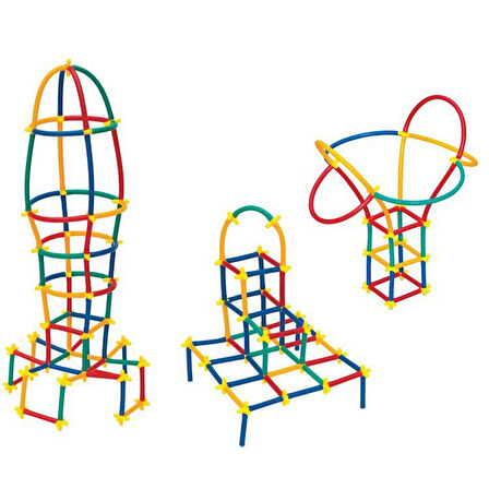 Eğlenceli Oyuncak Dede Süper Bambu Çubukları 300 Parça Kız Erkek Çocuk Eğitici