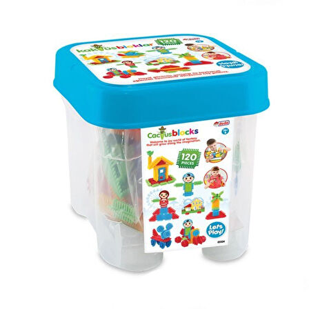 Eğitici Oyuncak Dede Kaktüs Bloklar Kova 120 Parça Kız Erkek Çocuk Eğitici