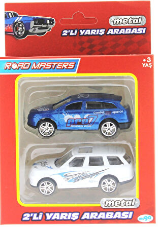 Öğretici Oyuncak 2'li Metal Yarış Arabası Seti Beyaz Suvlu Kız Erkek Çocuk Eğitici Eğitici Oyunca