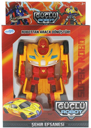 Kız Erkek Çocuk Oyuncak Araca Dönüşen Sarı Güçlü Robot Kız Erkek Çocuk Eğitici