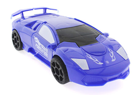 Eğitici Oyuncak Araca Dönüşen Mavi Güçlü Robot Kız Erkek Çocuk Eğitici