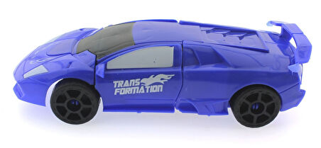 Eğitici Oyuncak Araca Dönüşen Mavi Güçlü Robot Kız Erkek Çocuk Eğitici