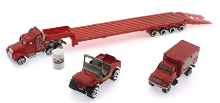 Kız Erkek Çocuk Oyuncak Die Cast Metal Tırlı ve Jeepli İtfaiye Seti Kız Erkek Çocuk Eğitici Eğitici Oyun