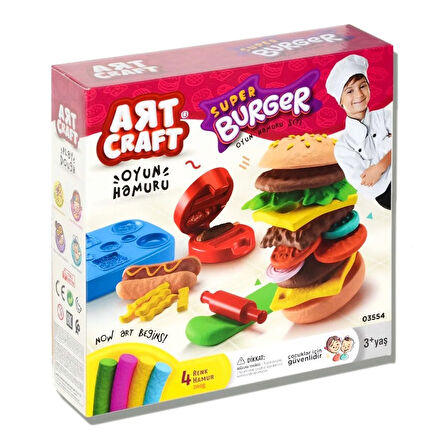 Kız Erkek Çocuk Oyuncak Dede Hamburger Oyun Hamuru Seti Kız Erkek Çocuk Eğitici