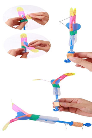 Eğitici Öğretici Çocuk Oyuncaklar Led Işıklı Eğlenceli Lastikli Sapan 10Adet