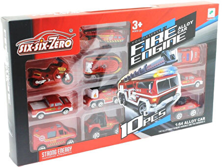 Eğitici Oyuncak 10'lu Die Cast Metal İtfaiye Araçları Seti Kız Erkek Çocuk Eğitici Eğitici Oyunc